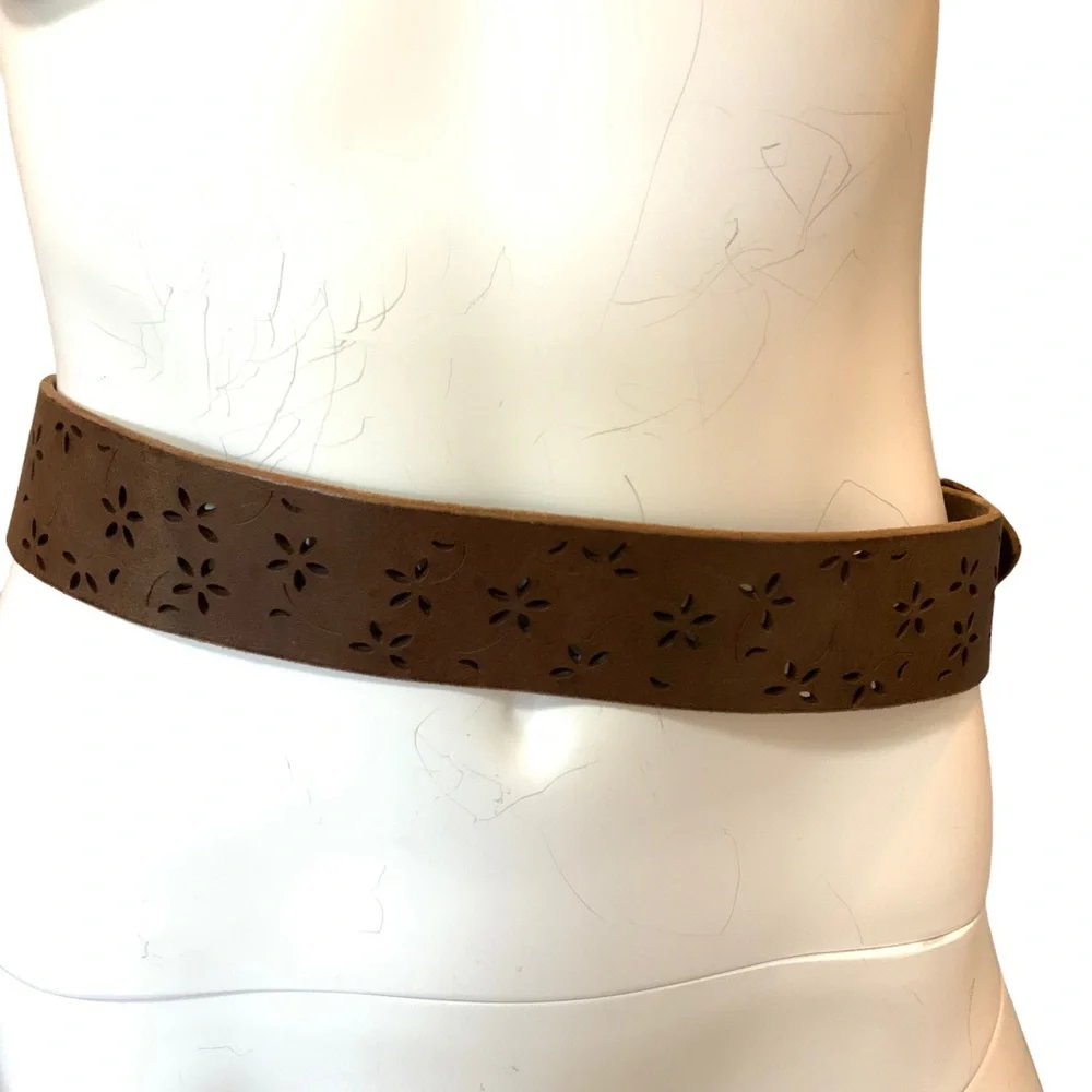 Brown Italian Leather Made in the USA Belt sz M